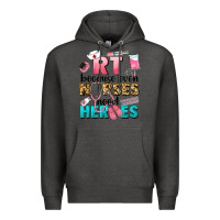 Charcoal Heather rt because nurses need heroes Premium Hoodie - LillyAllenDesigns