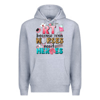 Heather Grey rt because nurses need heroes Premium Hoodie - LillyAllenDesigns