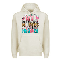 Oatmeal Heather rt because nurses need heroes Premium Hoodie - LillyAllenDesigns