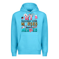 Ocean Blue rt because nurses need heroes Premium Hoodie - LillyAllenDesigns
