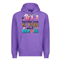 Purple rt because nurses need heroes Premium Hoodie - LillyAllenDesigns