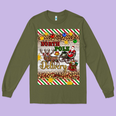 Christmas North Pole Delivery Long Sleeve Tee Designed By Artiststas