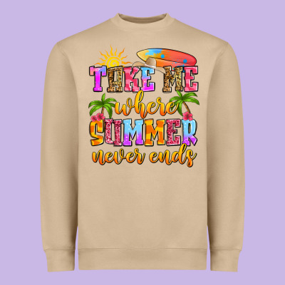 Take Me Where Summer Never Ends Heavyweight Sweatshirt Designed By Zillion Design Studio