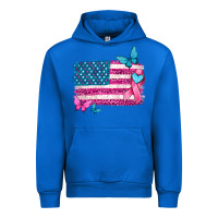 Cobalt american flag breast cancer with ribbon Urban Hoodie - texasbilliewilder