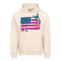 Sandshell american flag breast cancer with ribbon Urban Hoodie - texasbilliewilder