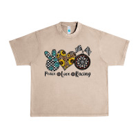 French Oak peace love racing Urban Heavy Tee - CowhideDigitalArt