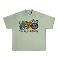 Oil Green peace love racing Urban Heavy Tee - CowhideDigitalArt