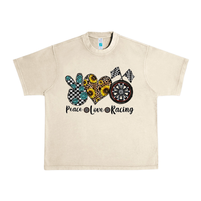 Peace Love Racing Urban Heavy Tee by CowhideDigitalArt | Teevron