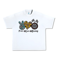 White peace love racing Urban Heavy Tee - CowhideDigitalArt