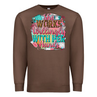 Chestnut she works willingly with her hands Premium Sweatshirt - NancyCooperArtShop