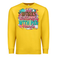 Lemon she works willingly with her hands Premium Sweatshirt - NancyCooperArtShop