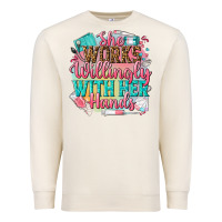 Sandshell she works willingly with her hands Premium Sweatshirt - NancyCooperArtShop