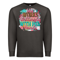 Smoke she works willingly with her hands Premium Sweatshirt - NancyCooperArtShop