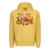 Antique Gold happy fall y'all Premium Hoodie - LillyAllenDesigns