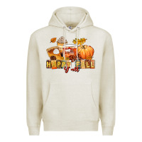 Oatmeal Heather happy fall y'all Premium Hoodie - LillyAllenDesigns