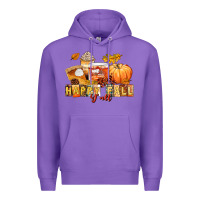 Purple happy fall y'all Premium Hoodie - LillyAllenDesigns