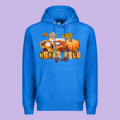 Happy Fall Y'all Premium Hoodie Designed By Lillyallendesigns