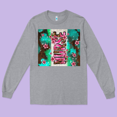 Pink Floral Nurse With Flowers Long Sleeve Tee Designed By Adodesignshop