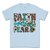 Dusty Blue faith over fear Classic Tee - JahusDesignShop