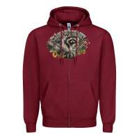 Burgundy classy but trashy racoon Zipper Hoodie - NancyCooperArtShop