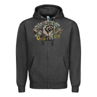 Charcoal Heather classy but trashy racoon Zipper Hoodie - NancyCooperArtShop