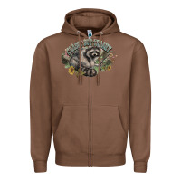 Chestnut classy but trashy racoon Zipper Hoodie - NancyCooperArtShop