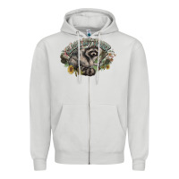 Dove Grey classy but trashy racoon Zipper Hoodie - NancyCooperArtShop