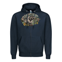 Navy classy but trashy racoon Zipper Hoodie - NancyCooperArtShop