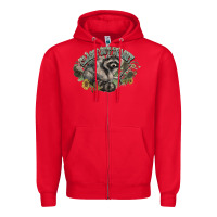 Red classy but trashy racoon Zipper Hoodie - NancyCooperArtShop