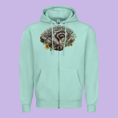 Classy But Trashy Racoon Zipper Hoodie Designed By Nancycooperartshop