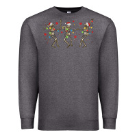Charcoal Heather dancing skeleton christmas Premium Sweatshirt - MaliasSmallBusiness