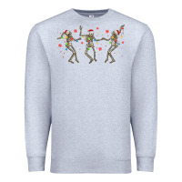 Heather Grey dancing skeleton christmas Premium Sweatshirt - MaliasSmallBusiness