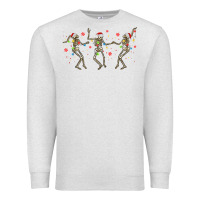 Oatmeal Heather dancing skeleton christmas Premium Sweatshirt - MaliasSmallBusiness