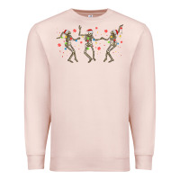 Pale Pink dancing skeleton christmas Premium Sweatshirt - MaliasSmallBusiness