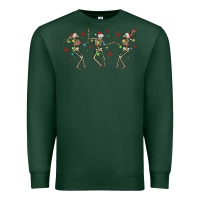 Sports Green dancing skeleton christmas Premium Sweatshirt - MaliasSmallBusiness