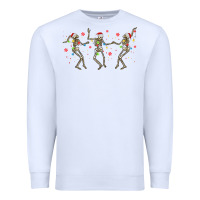 White dancing skeleton christmas Premium Sweatshirt - MaliasSmallBusiness