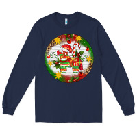 Navy Christmas Pinata Ornament Long Sleeve Tee - Artiststas