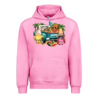 Fuchsia Pink summer gnomies truck Urban Hoodie - NancyCooperArtShop