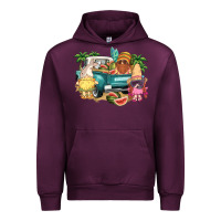 Mauve Wine summer gnomies truck Urban Hoodie - NancyCooperArtShop