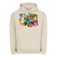 Pigment French Oak summer gnomies truck Urban Hoodie - NancyCooperArtShop
