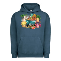 Pigment Midnight Navy summer gnomies truck Urban Hoodie - NancyCooperArtShop