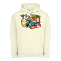 Pigment Pistachio summer gnomies truck Urban Hoodie - NancyCooperArtShop
