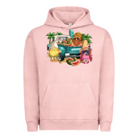 Pigment Salmon summer gnomies truck Urban Hoodie - NancyCooperArtShop
