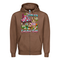 Chestnut happy easter y'all rabbit Zipper Hoodie - BarkalooDesign