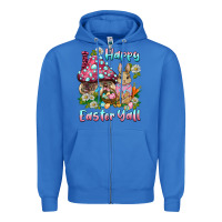 True Royal happy easter y'all rabbit Zipper Hoodie - BarkalooDesign