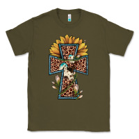 Army Green leopard cross  sunflower Classic Tee - JahusDesignShop