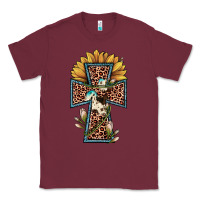 Burgundy leopard cross  sunflower Classic Tee - JahusDesignShop