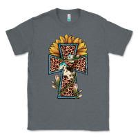 Charcoal Heather leopard cross  sunflower Classic Tee - JahusDesignShop