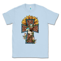 Dusty Blue leopard cross  sunflower Classic Tee - JahusDesignShop