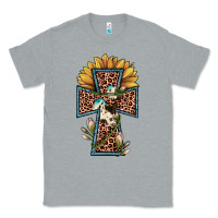 Heather Grey leopard cross  sunflower Classic Tee - JahusDesignShop